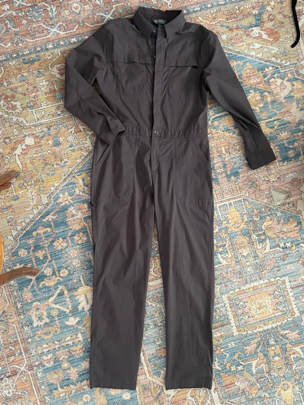 Title Nine Rosie Utility Long Sleeve Jumpsuit Size: M Color:Mushroom